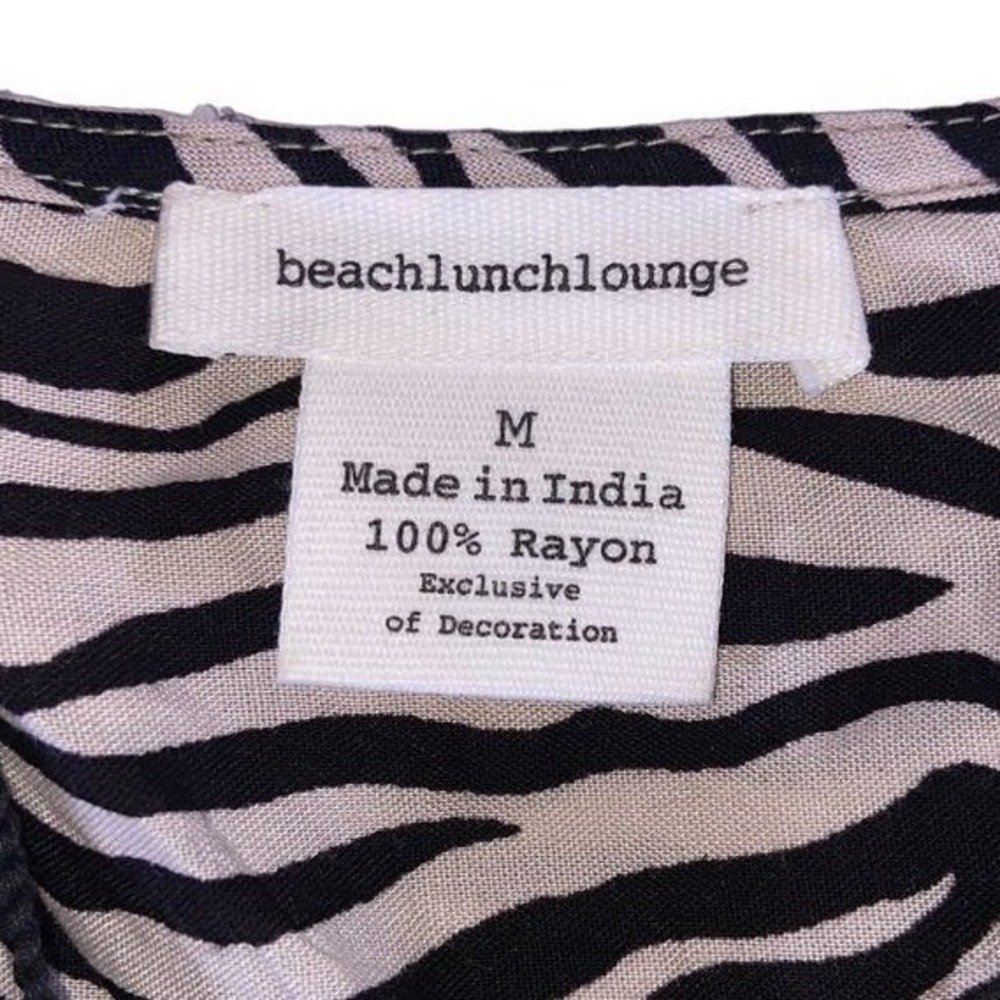 Beachlunchlounge Tribal Print Tassel Neck Sleeveless Shift Dress Safari Medium - Picture 4 of 6